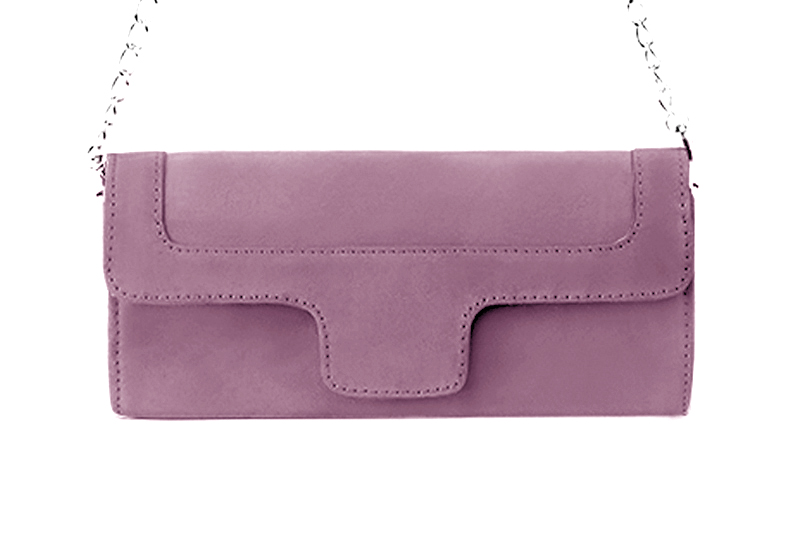 Mauve purple women's dress clutch, for weddings, ceremonies, cocktails and parties. Profile view - Florence KOOIJMAN